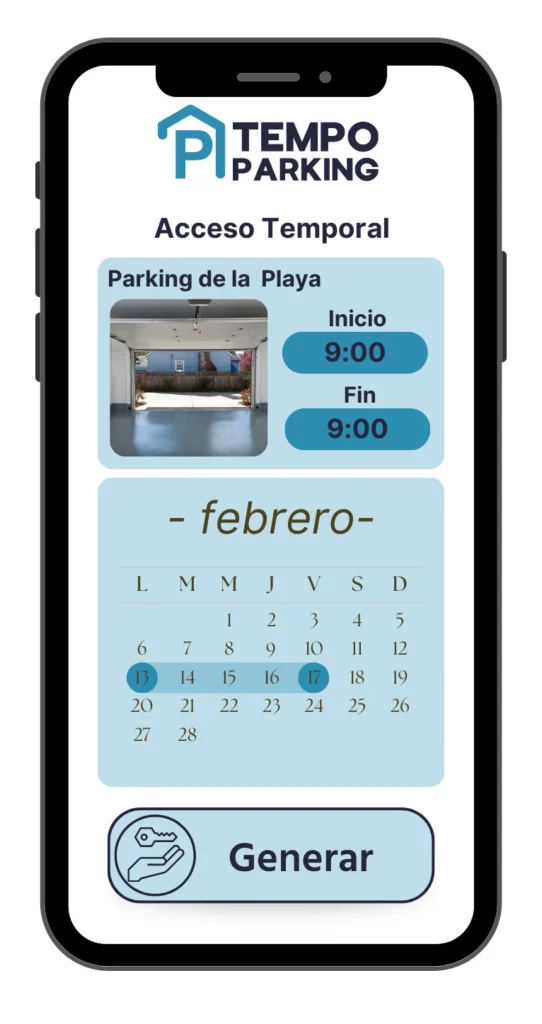 TempoParking app dispositivo que da acceso temporal a tus garajes